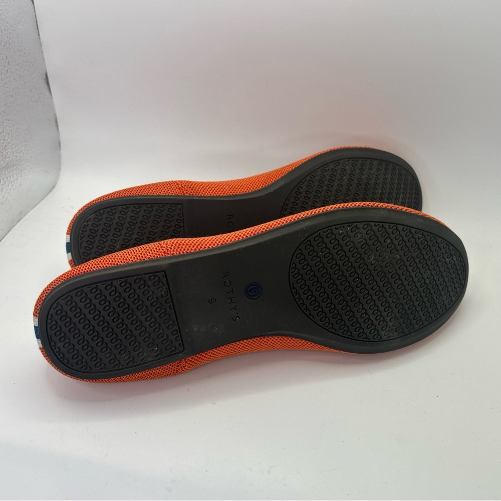 Rothy's Orange Knit Ballet Flats with Blue Trim - Picture 5 of 5